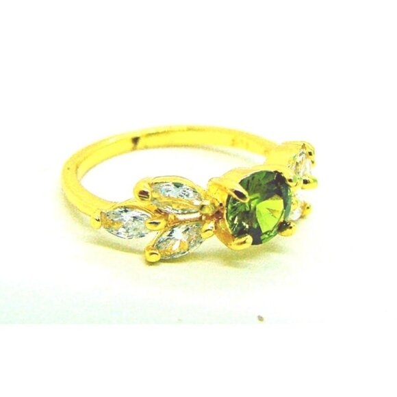 Womens 925 European American Artificial Emerald Zircon Gemstone Fashion Ring 8 - Picture 6 of 8